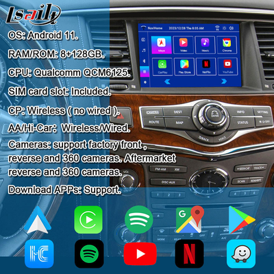 8G Android Infotainment Module для Infiniti QX80 QX56 Nissan Patrol 20100-2021 Беспроводной интерфейс CarPlay, YouTube