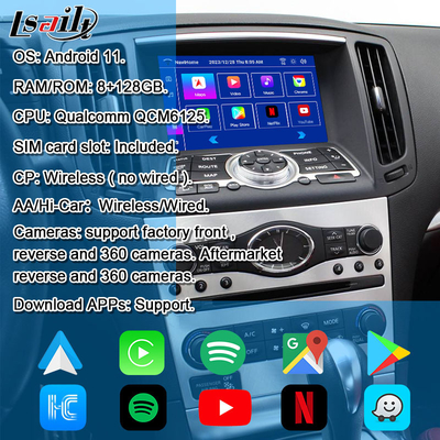 Lsailt 8G Android Инфоразвлекательный модуль для Infiniti Q60 G37 G35 Q40 2008-2016 Включает беспроводной CarPlay, Android Auto
