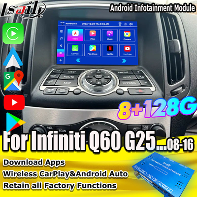 Lsailt 8G Android Инфоразвлекательный модуль для Infiniti Q60 G37 G35 Q40 2008-2016 Включает беспроводной CarPlay, Android Auto