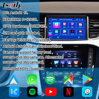 8+128G Android Navigation Box Инфоразвлекательный модуль для Infiniti QX50 2018-2020 EX QX80 с беспроводным CarPlay, интерфейс Android
