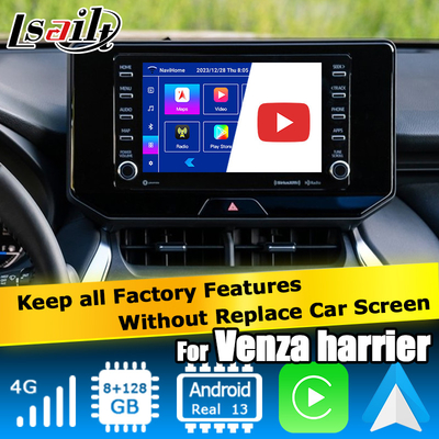 Toyota Harrier Venza Android 13 мультимедийный видеоинтерфейс 2019-present беспроводный carplay android auto
