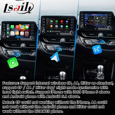 Toyota C-HR CHR Android 13 мультимедийный интерфейс с беспроводным Android авто carplay