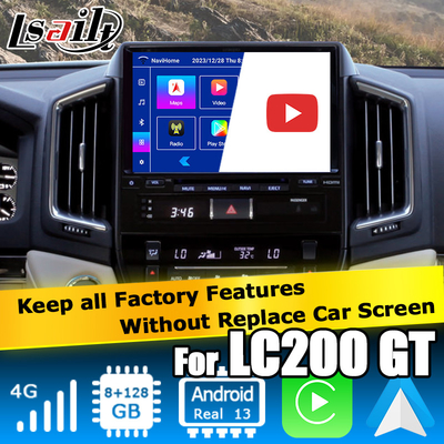 Видеоинтерфейс Android 13 для Toyota Land Cruiser LC200 GXR с задним видом WiFi carplay android auto