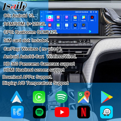 Android 13 Мультимедийный видеоинтерфейс для Toyota Camry 2025 Sienna RAV-4 OEM Retrofit Инфоразвлекательный модуль включает в себя YouTube, NetFlix, Google Play