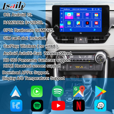 Android 13 Android Инфоразвлекательный интерфейс для Toyota RAV-4 2023-Crown, Alphard, Harrier OEM Обновление экрана с мультимедийной системой Android, YouTube