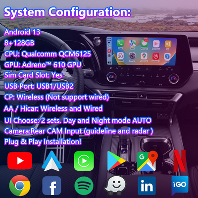 Lsailt Android Carplay Мультимедийный видеоинтерфейс для 2023 года - Lexus RX RX350 RX350h RX450h RX500h AL30