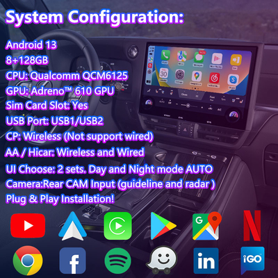 Lsailt Android Carplay мультимедийный видеоинтерфейс для 2024-современного Lexus GX GX550