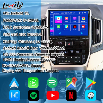 Мультимедийный интерфейс Android для Land Cruiser GX_R 2018-2021 LC200 беспроводной Apple CarPlay&Android Auto Retrofit обновление