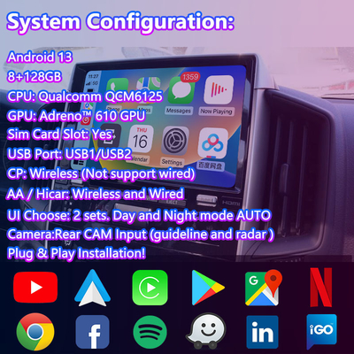 Lsailt Android мультимедийный видеоинтерфейс для 2018-2022 Toyota Land Cruiser LC200 GX-R LC 200 GXR