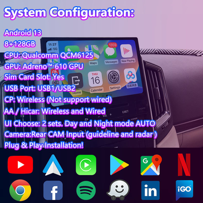 Мультимедийный видеоинтерфейс Android Lsailt для Toyota Land Cruiser LC200 GXR GX-R FST LC 200 2018-2022