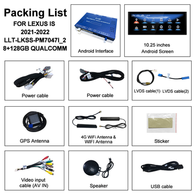 Lexus Android Screen 10,25 дюйма Qualcomm 8 Core GPS навигация CarPlay Дисплей для Lexus IS300 IS250 IS350 2020-2023