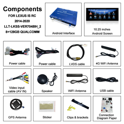 Lexus Android Screen Android 13 Multimedia Display 8 Core Qulcomm для LEXUS IS200T IS300H IS350 Поддержка управления джойстиком, YouTube, Google Play, CarPlay