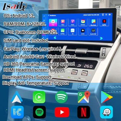 Android экран Lexus 8 ядер Qualcomm мультимедийный дисплей для LEXUS NX200T NX300H 2014-2021, поддержка управления джойстиком, поворотной ручкой, YouTube, Google Play, CarPlay