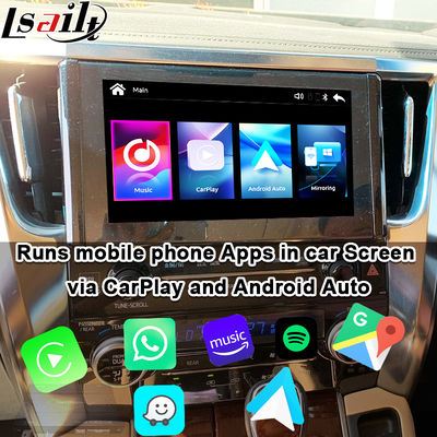 Беспроводный модуль обновления Apple CarPlay / Android для Alphard 30 Series Vellfire Toyota поддерживает FM радио, A / C, зеркало, камеры