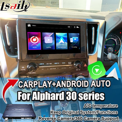 Беспроводный модуль обновления Apple CarPlay / Android для Alphard 30 Series Vellfire Toyota поддерживает FM радио, A / C, зеркало, камеры