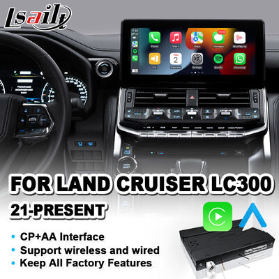 Беспроводной интерфейс Lsailt Android Auto Carplay для Toyota Land Cruiser 300 GX-R VX-R GR GR-S Sahara ZX VX LC300 2021-2024