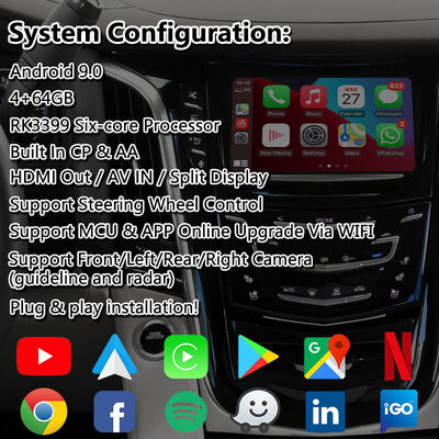 Lsailt Android Carplay видеоинтерфейс для 2015-2020 Cadillac Escalade CUE системы