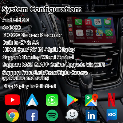 Lsailt Android GPS навигационный видеоинтерфейс для 2013-2019 Cadillac CTS CUE System с Carplay