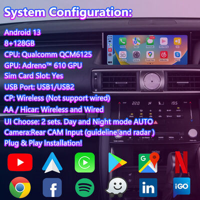 Lsailt Android Carplay интерфейс для Lexus IS200T IS300H IS350 IS300 F Sport AWD IS XE30 2017-2020