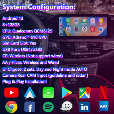 Интерфейс мультимедиа андроида Lsailt видео- для F-спорта AWD 2012-2017 Lexus LS460 LS600h LS