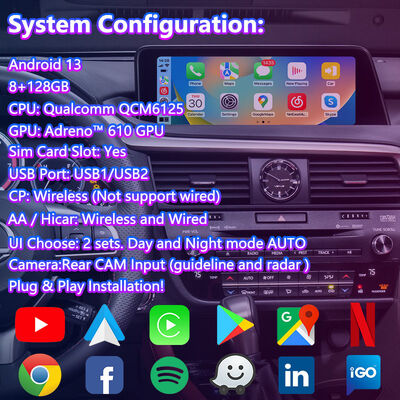 Lsailt Android Carplay Мультимедийный интерфейсный экран для 2016-2019 Lexus RX Knob RX350 RX450h RX200t RX300