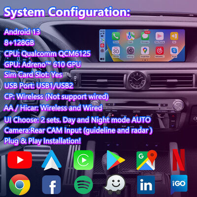 Мультимедийный экран Lsailt Android Carplay для Lexus GS 200t GS300h GS250 GS350 GS450h GSF GS200t 2012-2020 гг.