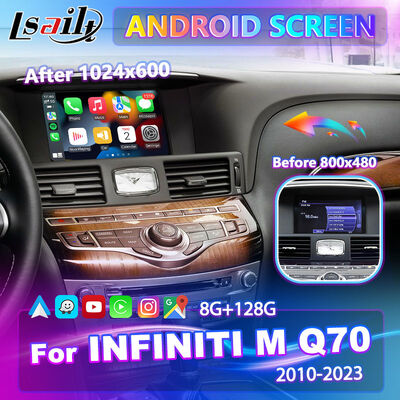 Lsailt Android Carplay Мультимедийный экран для 2010-2023 Infiniti M25 M30d M37 M56 M35h Y51 Q70