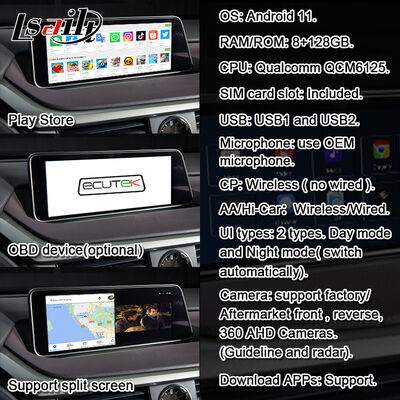 CarPlay/Android Мультимедийная система Lexus Видео интерфейс для RX450H RX350 12,3 дюйма 2016-2021 Интегрированный YouTube, NetFlix,Android Auto