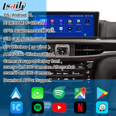 Модуль обновления Android OEM для LX570 Lexus RX GX LS NX ES с беспроводным CarPlay, Android Auto, YouTube, Netflix