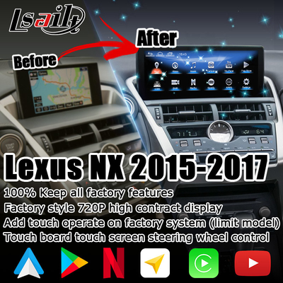Lexus NX200t 10.25 Обновление сенсорного экрана Hexa Процессор Android Auto Wireless Carplay
