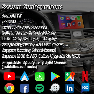 Lsailt Android мультимедийный интерфейс для Infiniti Q70 с беспроводным Android Auto Carplay