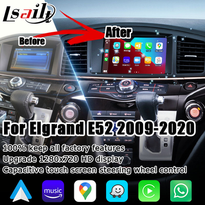 Подъем экрана касания беспроводного carplay андроида поисков E52 IT06 Nissan Elgrand автоматический емкостный